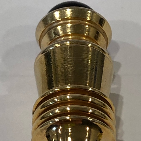 Vintage Gold Tone Brass Cylindrical Shape Portable Purse Travel  Perfume Vial - Picture 6 of 13